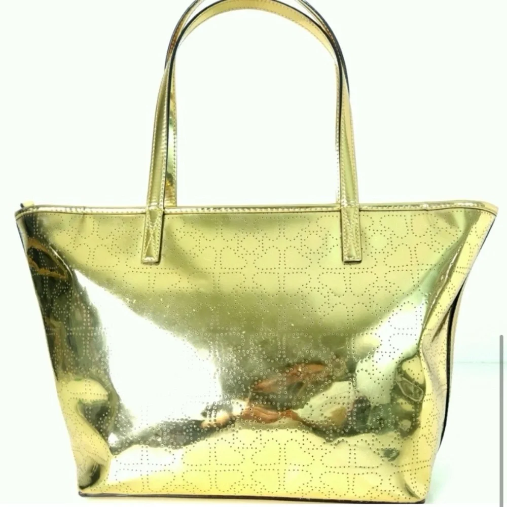 Kate Spade 2pc set Metro Spade Gold Tote and matching NWT Shiloh Pouch Set $356